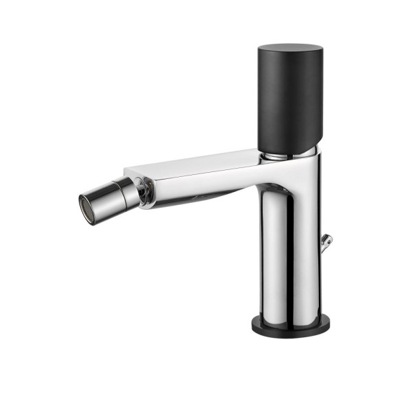 AQG Tube, однорычажный смеситель для биде, без донного клапана, цвет хром-черный матовый