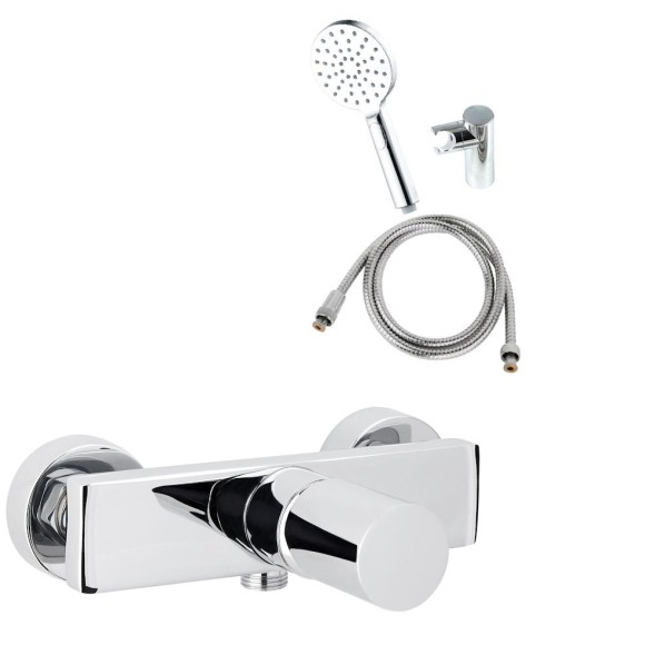 AQG Tube, однорычажный смеситель для душа, c набором для душа SET-I, цвет хром