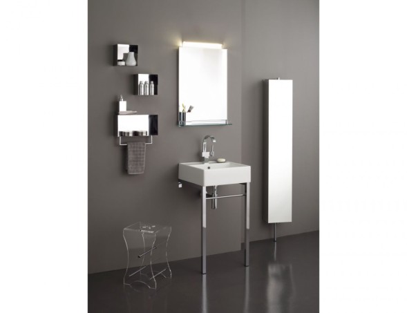 Консоль Stil Haus INOX, для ванной комнаты с раковиной, цвет хром