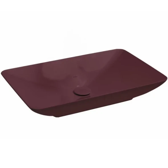 Раковина ISVEA SistemaY Clear накладная ШГВ 600*377*127 отверстия для смесителя отсутствуют цвет бордовый матовый 10SY50060-2R