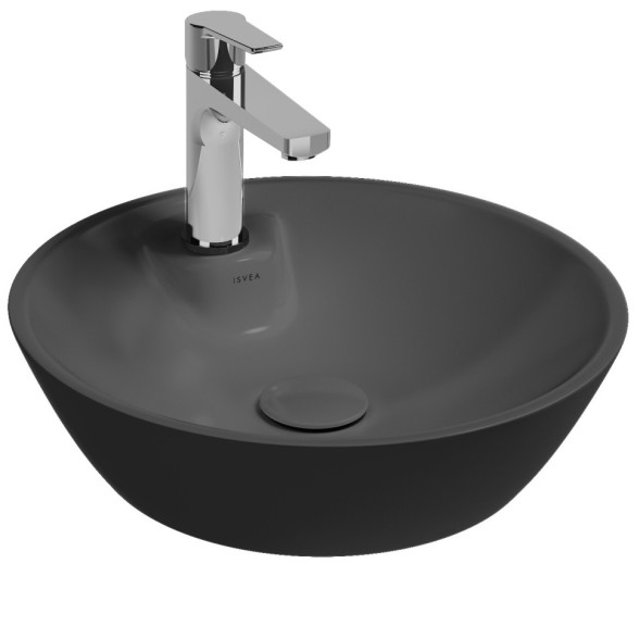 Раковина ISVEA SistemaY Soft накладная ШГВ 450*450*120 отверстия для смесителя 1 цвет антрацит матовый 10SY65045-2C