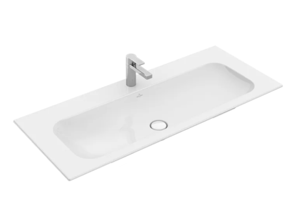 Villeroy&amp;Boch Раковина, Finion, шгв 1200*500*100, отверстия для смесителя-1 сквозное, 2 промаркированных, CeramicPlus, цвет-альпийский белый 4164CBR1