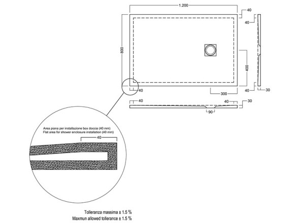Поддон HATRIA Petra_H3 PA12008000100 в пол цвет белый