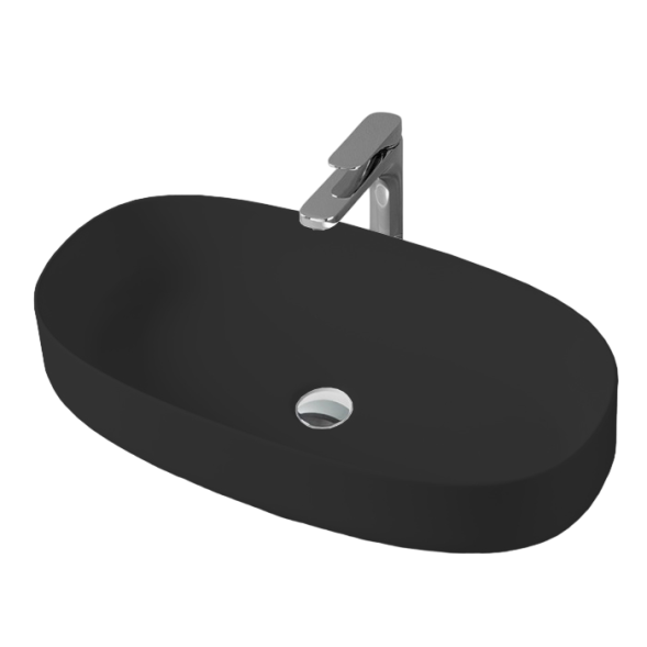 Раковина Artceram Cognac Quadro накладная без отверстий  цвет черный матовый COL005 17 00