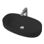Раковина Artceram Cognac Quadro накладная без отверстий  цвет черный матовый COL005 17 00