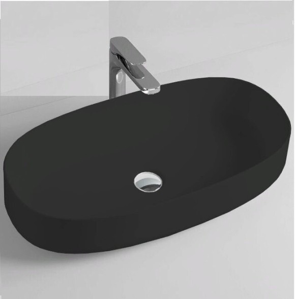 Раковина Artceram Cognac Quadro накладная без отверстий  цвет черный матовый COL005 17 00