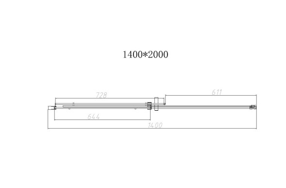 Vincea Душевая дверь Дайс (Dice) VDS-4D140CL, 1400, хром, стекло прозрачное