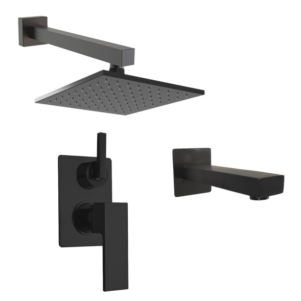 Paini Комплект на 2 потребителя Grazia , для ванны с верхним душем, черный брашированный PVD