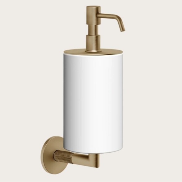Gessi Дозатор для жидкого мыла, Anello, шгв 75*128*243, цвет дозатора теплая бронза#белый  63713#735