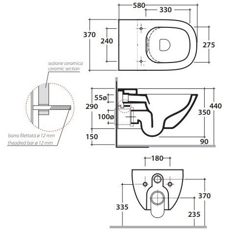 Унитаз GLOBO STOCKHOLM подвесной безободковый цвет белый LAS04BI