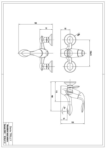 Смеситель Trilly для ванной, цвет хром 51001CR