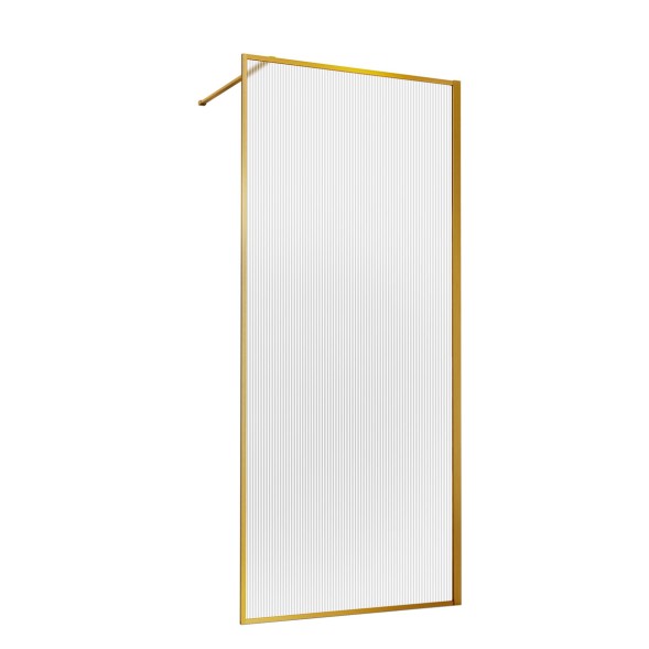 Vincea Душевая перегородка Волк-Ин (Walk-In) VSW-1HP120FLBG, 1200*2000, брашированное золото, стекло рифленое