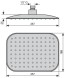 Emmevi, прямоугольная головка верхнего душа. 257*188 мм. ABS, цвет хром C06675/CR