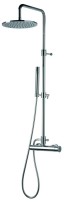 Emmevi Filobrass, душевая колонна, регулируемая по высоте 84-120 см: со смесителем и круглым антикальковым верхним душем Ø25 см, цвет хром 8500284/CR