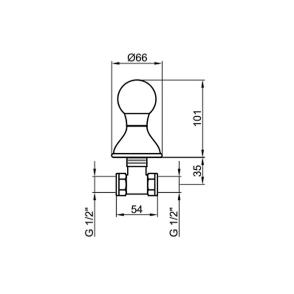 Запорный вентиль Webert Karenina KA690101015, хром