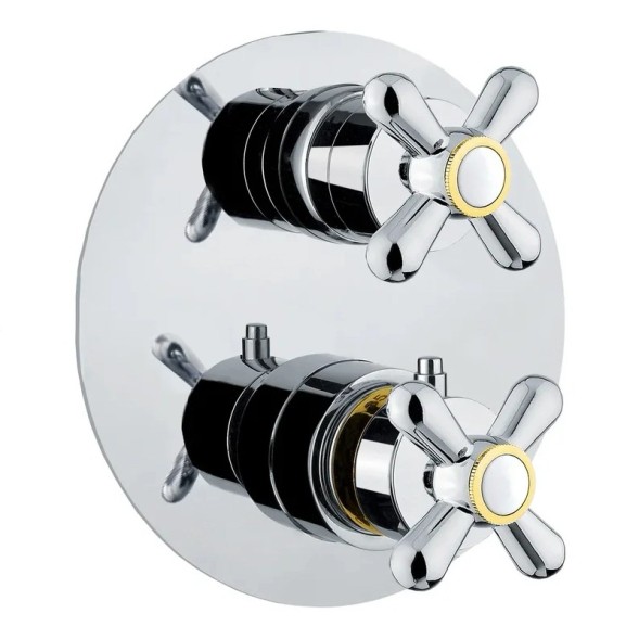 Смеситель для душа встраиваемый с термостатом Webert Armony AM970902017, хром/золото