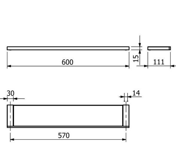 Полочка стекло KLUDI VELA C 31973N5 подвесная