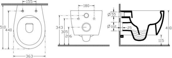Унитаз ISVEA Sentimenti Neo подвесной ШГВ 363*510*400 цвет коричневый матовый 10AR02010-2H