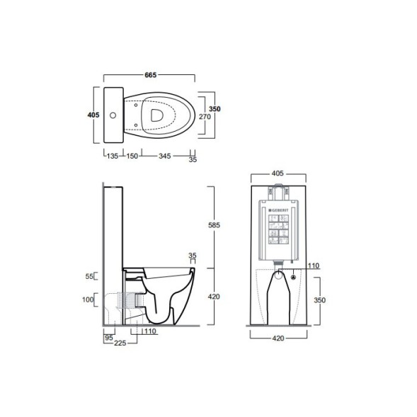 Унитаз SIMAS LFT Spazio напольный приставной цвет белый LFT20