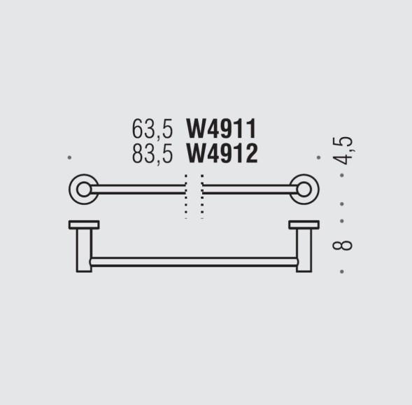 Полотенцедержатель COLOMBO DESIGN PLUS W4911.GM широкий цвет графит матовый