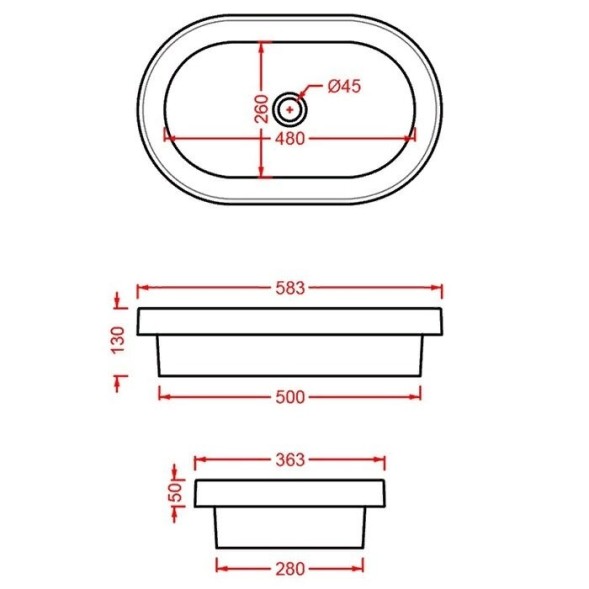 Раковина Artceram Fuori Scala полувстраиваемая без отверстий цвет белый TFL033 01 00