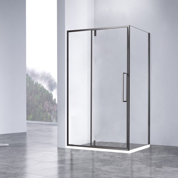 Vincea Душевой уголок Слим-Н (Slim-N) VSR-4SNP1012CLGM, 1200*1000, вороненая сталь, стекло прозрачное