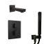 Paini 21PZSET26911THBATH Комплект для ванны Грация на 2 потребителя, с термостатом, с лейкой для душа, встраиваемый, брашированный чёрный