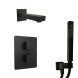 Paini 21PZSET26911THBATH Комплект для ванны Грация на 2 потребителя, с термостатом, с лейкой для душа, встраиваемый, брашированный чёрный