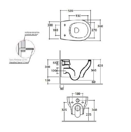 Биде GLOBO GRACE подвесное безободковое цвет белый GRS10BI
