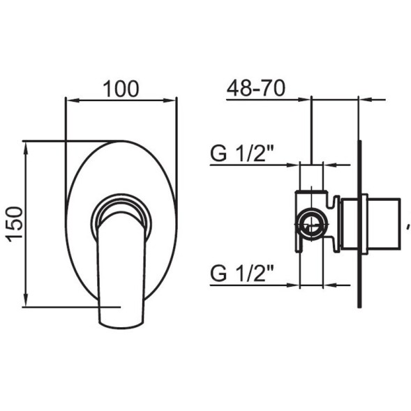 Смеситель для душа встраиваемый Webert Aria AI880101015, хром