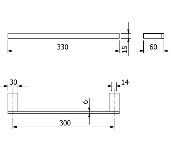 Держатель полотенца KLUDI VELA C 3196253 широкий 300 мм