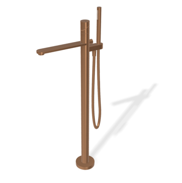 Смеситель для ванны и душа, Fima Carlo Frattini, Slide, напольный, цвет-бронза брашированная янтарная F5804/6ZS