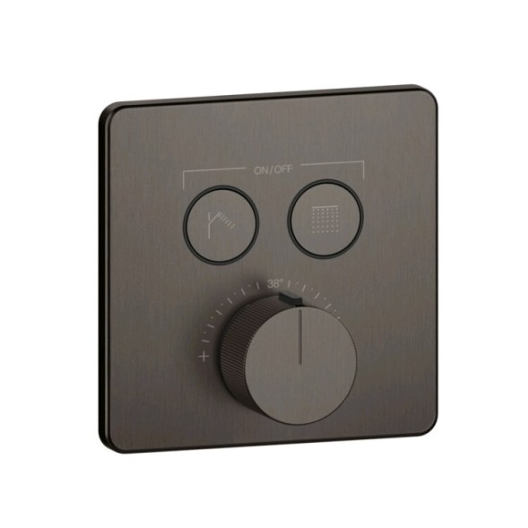 Gessi Смеситель для душа, HI FI Comfort, на 2 потребителя, цвет Черный брашированный металл  38718#707