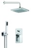 Daniel Reflex, душевой комплект на 2 потребителя, с кронштейном 30 см и квадратным верхним душем 20х20 см, цвет хром