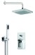 Daniel Reflex, душевой комплект на 2 потребителя, с кронштейном 30 см и квадратным верхним душем 20х20 см, цвет хром