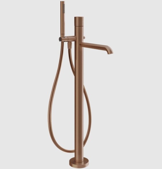 Gessi Смеситель для ванны и душа, Habito Diamantato, напольный, цвет медь матовая  70628#708