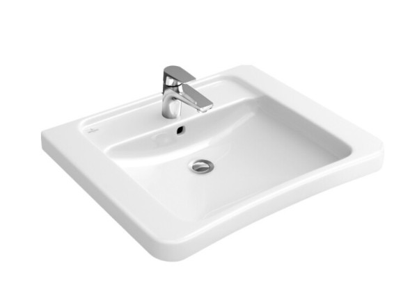 Villeroy&amp;Boch Раковина, Venticello, шгв 800*500*165, отверстия для смесителя-1 сквозное, 2 промаркированных, CeramicPlus, цвет-камень белый (Ston 41048lRW