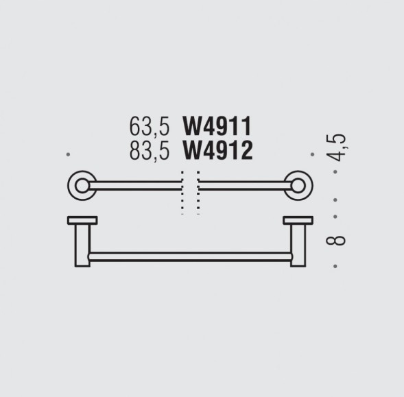 Полотенцедержатель COLOMBO DESIGN PLUS W4911.HPS1 широкий цвет нержавеющая сталь