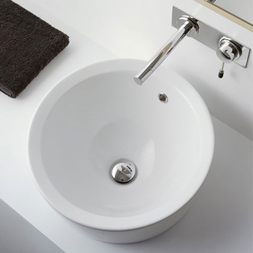 Раковина Scarabeo MATTY накладная с переливом без отверстий цвет белый 8055