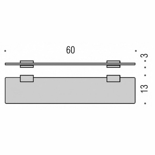Полочка COLOMBO DESIGN LOOK B1616 стеклянная цвет хром