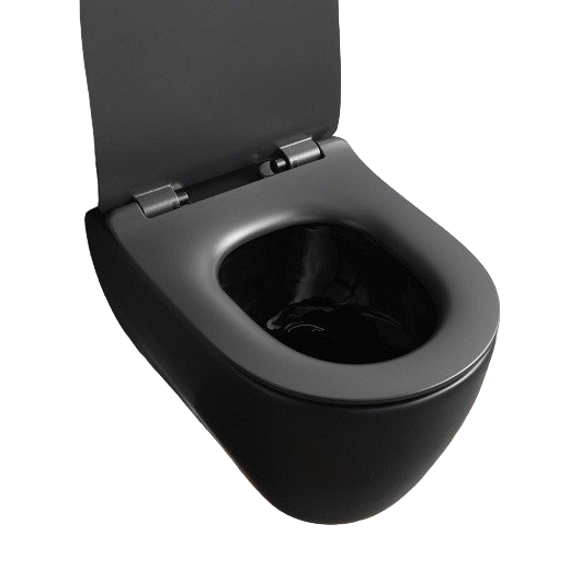 Унитаз Scarabeo GLAM BICOLORS подвесной безободковый цвет черный матовый чаша внутри глянцевая 5201/TW B49