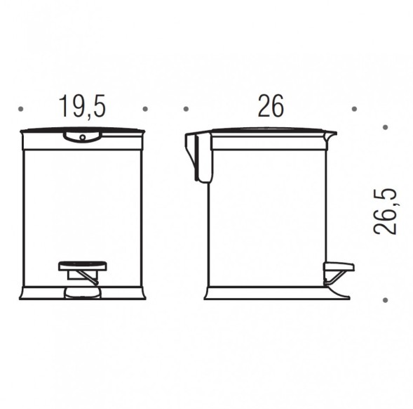 Ведро COLOMBO DESIGN COMPLEMENTI B9212 напольное с крышкой с педалью 3 л цвет нержавеющая сталь