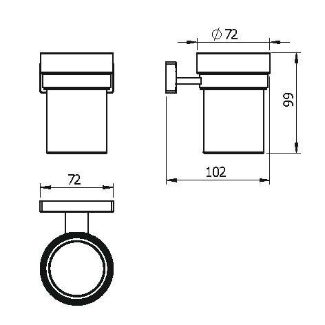 Стакан LANGBERGER ALSTER 10911A подвесной цвет хром