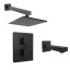 Paini 21PZSET26911THBATHHEAD Комплект для ванны Грация на 2 потребителя, с термостатом, с верхним душем, встраиваемый, брашированный чёрный
