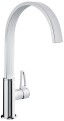 Emmevi Minu, однорычажный кухонный смеситель с поворотным изливом (излив 19,5 см), ручка со стержнем, без донного клапана, цвет хром 83007LA/CR