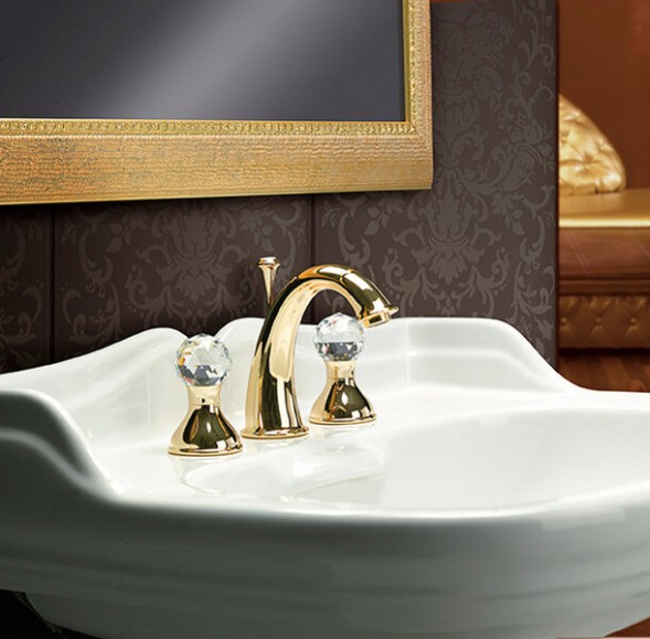 Смеситель для раковины Webert Karenina KA750101010. золото