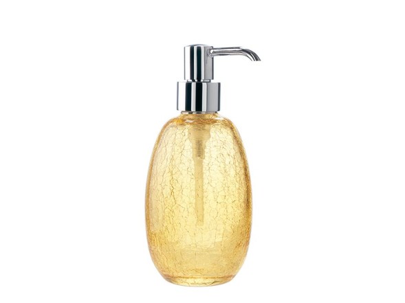 Stil Haus Cracle, настольный дозатор с эффектом битого желтого стекла, цвет помпы хром