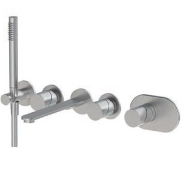 Смеситель для ванны и душа, Fima Carlo Frattini, Slide, цвет-Inox F5829X2INOX