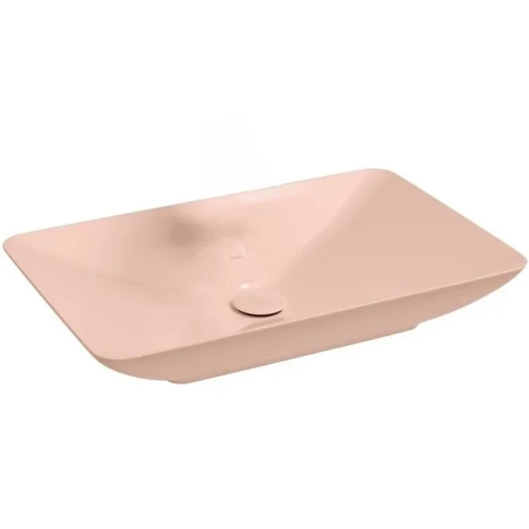 Раковина ISVEA SistemaY Clear накладная ШГВ 600*377*127 отверстия для смесителя отсутствуют цвет лососевый матовый 10SY50060-2S