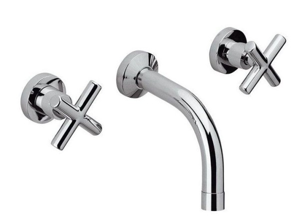 Daniel Jax, встраиваемый в стену двухвентильный смеситель для раковины (излив 20,4 см), цвет черный матовый